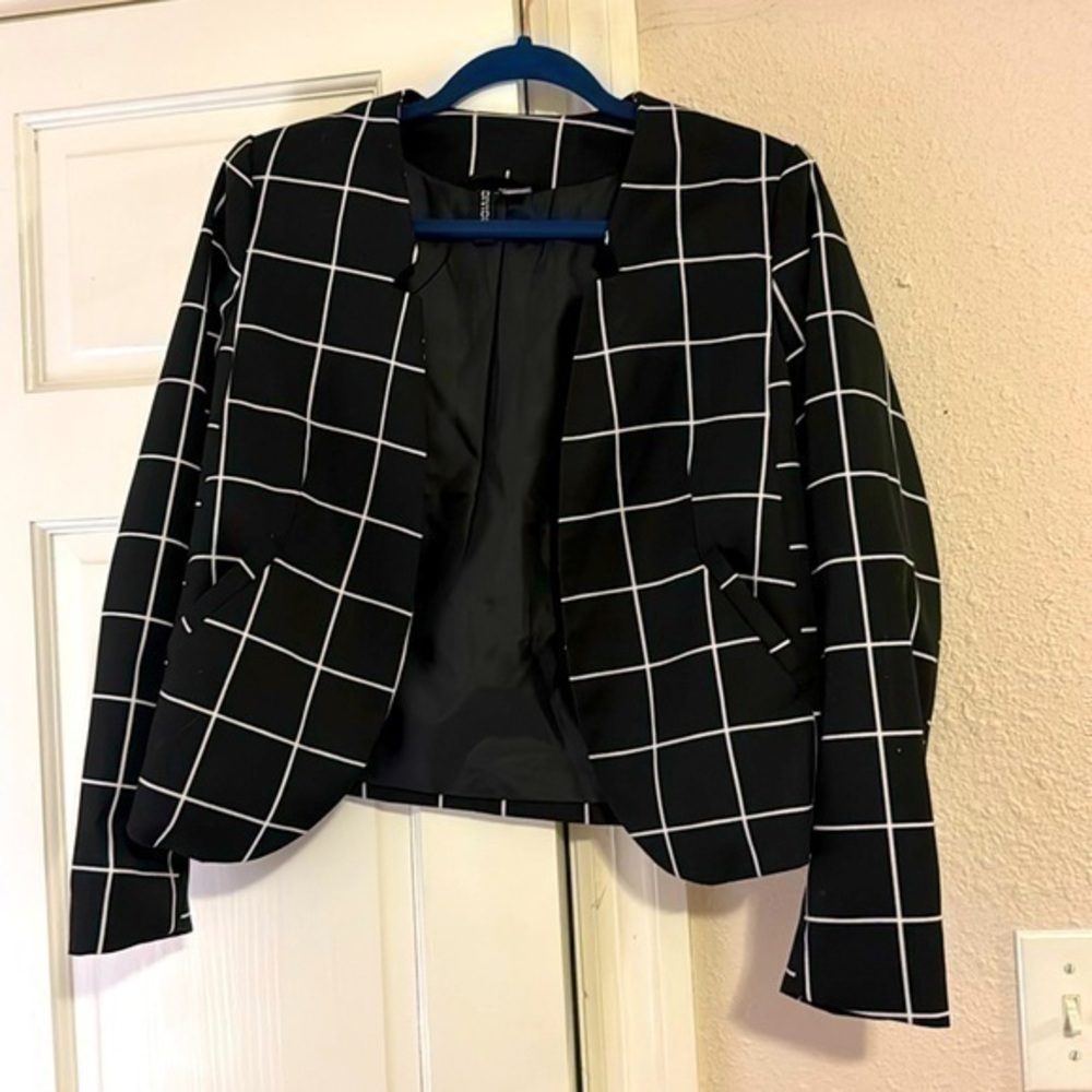 Black and white blazer